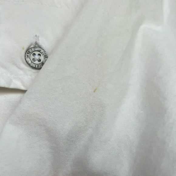 Calvin Klein Jeans White Lightweight Button-Up Shirt. 100% cotton - Picture 3 of 16